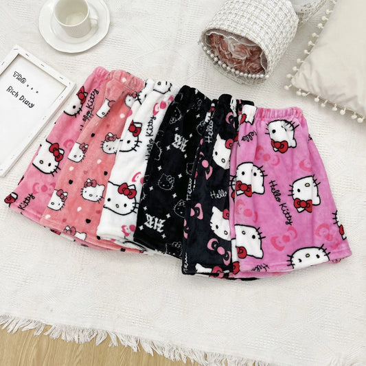 Sanrio Hello Kitty Anime Y2k Kawaii Flannel Pajamas